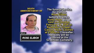 Rose Elibox ~ Short Obituary
