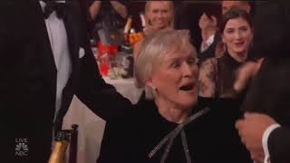 Glenn Close's reaction to her best actress win for #TheWife in Golden Globes 2019