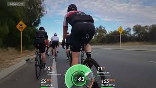 BikePlace - Tuesday Joyriders - 37kph average speed group ride - 19/11/24 “fast n friendly”.