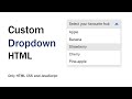 Custom dropdown HTML CSS JavaScript || custom select input HTML CSS and JavaScript