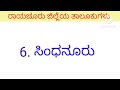 ರಾಯಚೂರು ಜಿಲ್ಲೆಯ ತಾಲೂಕುಗಳು taluks of raichur district taluksofraichurdistrict