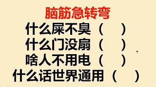 脑筋急转弯：什么屎不臭？什么门没扇？什么人不用电？