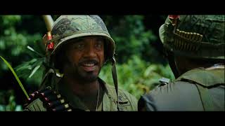 Robert Downey Jr IN MAKING OF Tropic Thunder a 2008 satirical action comedy