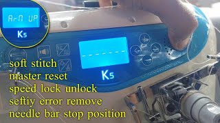 jack k5 reset || speed lock || needle bar height || safety error remove  programs