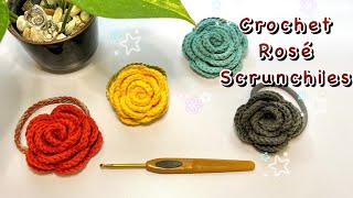 Crochet Rose Scrunchie Tutorial | Crochet Rose Hair Tie DIY