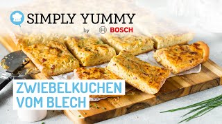 🧅 Saftiger Zwiebelkuchen vom Blech ohne frische Hefe 😋 | SIMPLY YUMMY Rezepte