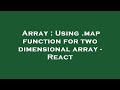 Array : Using .map function for two dimensional array - React