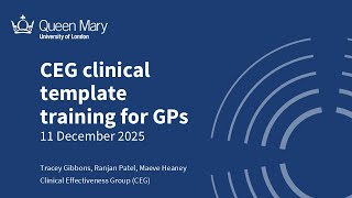 CEG clinical template training for GPs