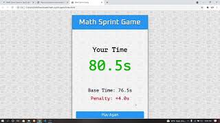 Math Sprint Game In JavaScript With Source Code | Source Code & Projects