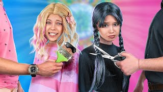Wednesday Addams and Enid Are Children! RICH ENID’s DAD vs BROKE WEDNESDAY’s DAD! Part 2