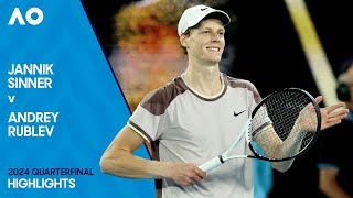 Jannik Sinner v Andrey Rublev Highlights | Australian Open 2024 Quarterfinal