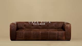 Capa Leather Sofa in Chocolate Brown from Poly \u0026 Bark | modern sofa, minimalist design, mid-century