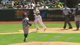 SEA@OAK: Zobrist's sac fly increases the A's lead