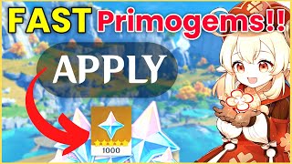 How To Earn 1000 Primogems FAST!!! (In 1 CLICK!) | Genshin Impact