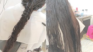 First Time Salon Haircut For One of Longest Ever Hair woman