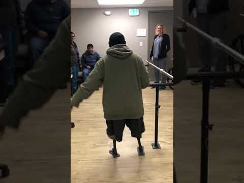 Patient Walking After Double Amputation - YouTube