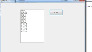For Next Loop in Vb net