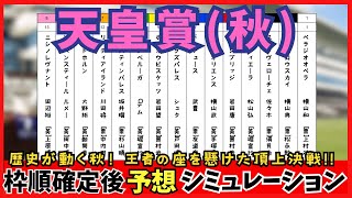 【天皇賞(秋)2024】枠順確定後シミュレーション ドウデュースは4枠7番、リバティアイランドは7枠12番