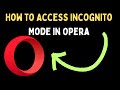 How to Access Incognito Mode in Opera Browser on Windows 11