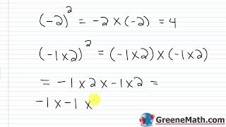 Pre-Algebra Lesson #22 Exponents with a Negative Base