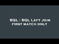 SQL : SQL Left Join first match only