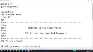 How to make a login menu with .bat!