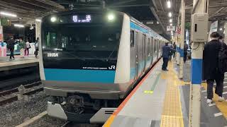 E233系1000番台サイ155編成が南浦和駅を発車する動画