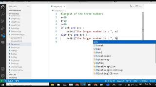 a python program to find largest of three numbers