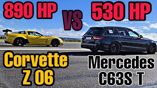 Mercedes C63s T 530 Hp VS Corvette Z 06 890 Hp Scc500 Rolling 50-1000 2020