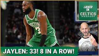 Boston Celtics win 8th straight behind Jaylen Brown's 33