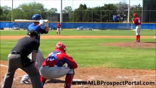 Phillies RHP Colby Shreve strikes out Blue Jays OF Jake Marisnick   minor league spring training 2012