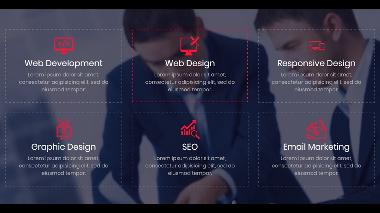 Our Service Section Design Using Simple HTML5 & CSS3 | Website Section ...