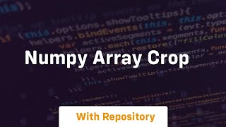 numpy array crop