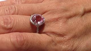 5 Padparadscha Sapphire rings (natural light / sun)