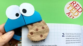 Easy Cookie Monster Bookmark Corner DIY - Cute Bookmark DIYs