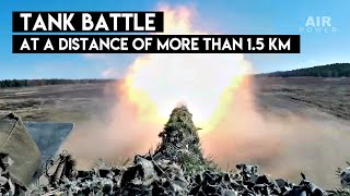 Rare video of a combat of Ukrainian Leopard 2A6 tank against two Russian tanks
