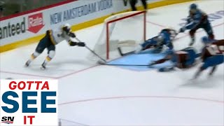 GOTTA SEE IT: Ryan Graves Dives To Rob Mike Hoffman Of Wide Open Cage With Pokecheck