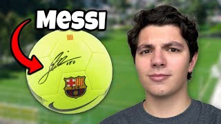 Un estafador intentó reclamar un balón firmado por Messi!!!