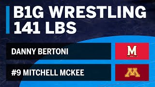 141 LBS: Danny Bertoni (Maryland) vs. #9 Mitchell McKee (Minnesota) | Big Ten Wrestling