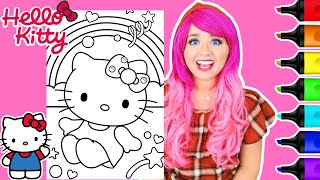 Coloring Hello Kitty Rainbow Swirls Coloring Page | Ohuhu Art Markers