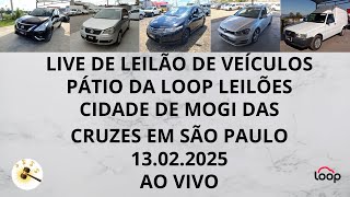 LIVE DE LEILÃO DE VEÍCULOS  NA LOOP LEILÕES 13.02.2025