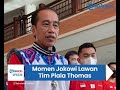 begini momen presiden jokowi berjumpa dan bertanding lawan bulutangkis tim piala thomas 2020 di bali