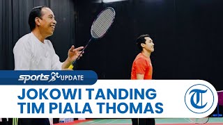 Begini Momen Presiden Jokowi Berjumpa dan Bertanding Lawan Bulutangkis Tim Piala Thomas 2020 di Bali