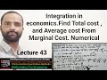 Integration in economics.Find Total cost , and Average cost From Marginal Cost. Numerical #GATE #NET