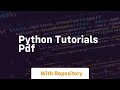 python tutorials pdf