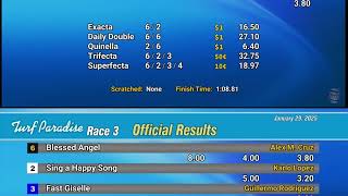 Hipica con Jochy: 29/01/2025 Turf Paradise resumen/results.