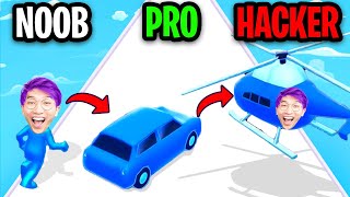 NOOB vs PRO vs HACKER In SHAPE-SHIFTING APP GAME! (ALL LEVELS!)