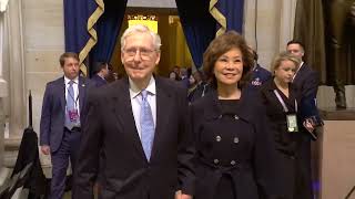 Former Senate GOP leader Mitch McConnell arrives to presidential inauguration ceremony