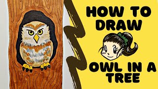 HOW TO DRAW  - Owl in a Tree (Request!)