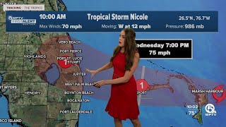 Tropical Storm Nicole forecast, 10 a.m. on Nov. 9, 2022